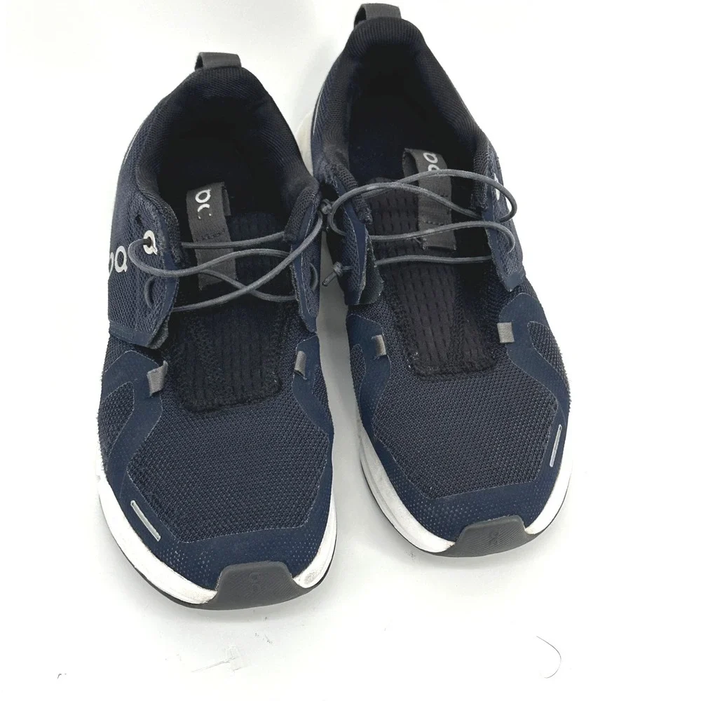 On Cloud Running Shoes Kids 3.5Y Navy Blue Solid Low Top Modern Sneakers